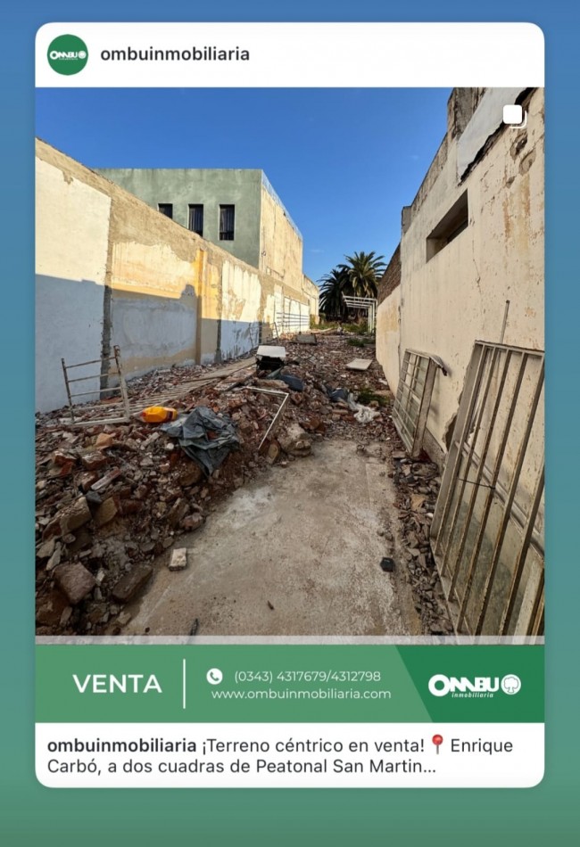 VENTA TERRENO CENTRICO